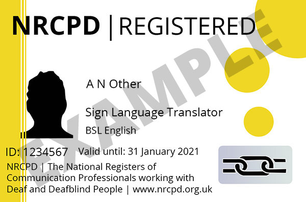 NRCPD Sign Language Translator badge