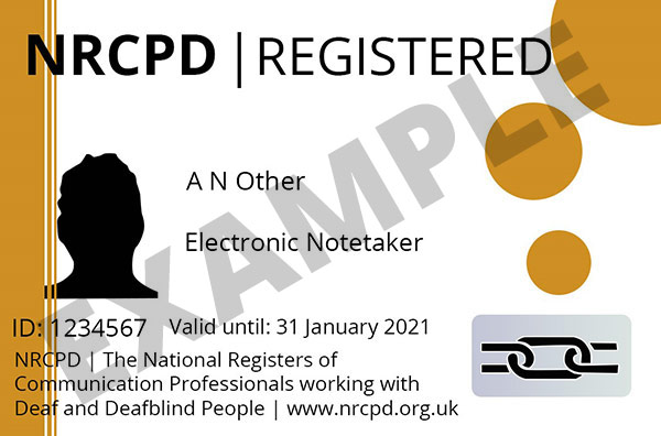 NRCPD Electronic Notetaker badge