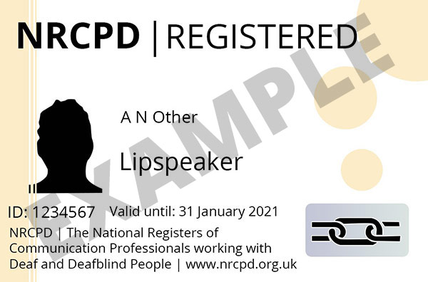 NRCPD Lipspeaker badge